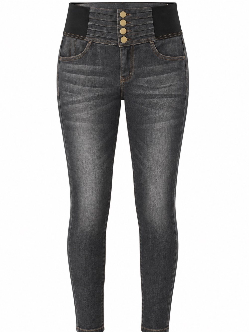 Kessley Fashion Gray High Rise Skinny Jeans Stretch Size M